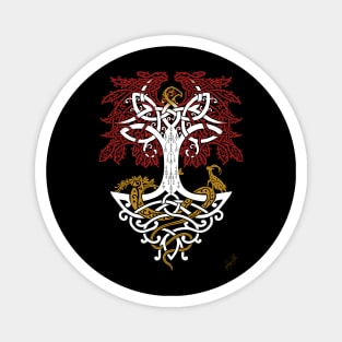 Yggdrasil and Creatures Norse Mythology Knotwork Magnet